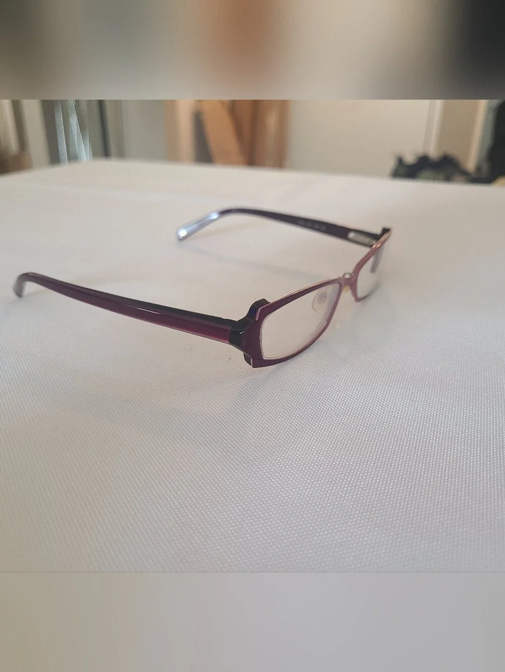 Nine West Purple Metal Rectangular Women's Glasses